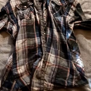 Men's Buckle Athletic Fit Long Sleeve Shirt Button Up XL Nice Condition